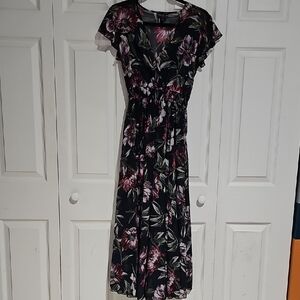 🌸 Alexa B Nites Petite Floral Chiffon Dress | Sheer Overlay | Size 4P